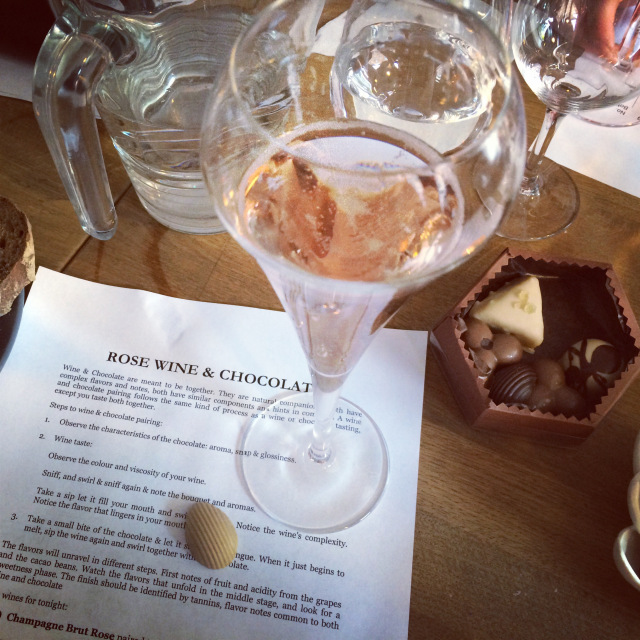 Prosecco and white chocolate