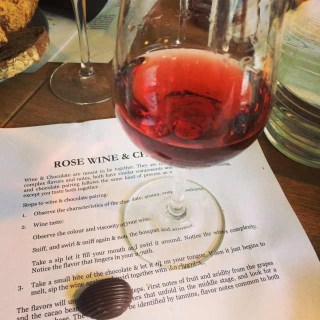 Tavel Rosé with dark chocolate